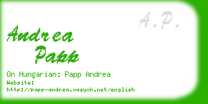 andrea papp business card